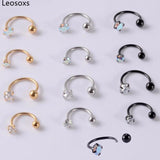 Leosoxs 2pc Zircon Earrings Stainless Steel Ear Studs