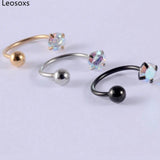 Leosoxs 2pc Zircon Earrings Stainless Steel Ear Studs