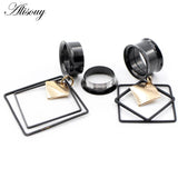 2pcs Stainless Steel Rhombus Square Ear Plug Tunnel Gauges Piercing
