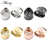 2pcs Water Drop Butterfly Ear Tunnels Plugs Stretcher Gauges Earrings