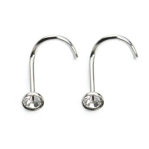 20pcs Stainless Steel Crystal Nose Studs Pins Body Piercing Jewelry F3710