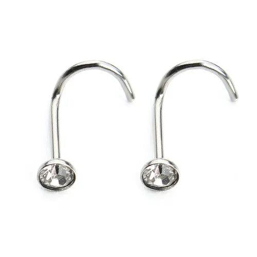 20pcs Stainless Steel Crystal Nose Studs Pins Body Piercing Jewelry F3710