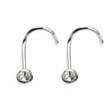 20pcs Stainless Steel Crystal Nose Studs Pins Body Piercing Jewelry F3710