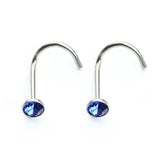 20pcs Stainless Steel Crystal Nose Studs Pins Body Piercing Jewelry F3710