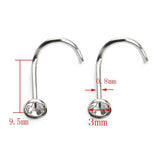 20pcs Stainless Steel Crystal Nose Studs Pins Body Piercing Jewelry F3710
