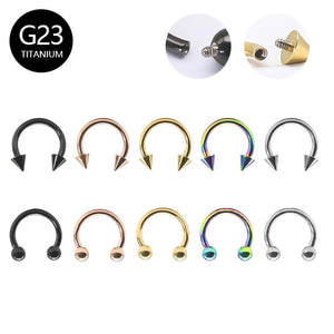 G23 Titanium Septum Ring 16G Circular Barbell Horseshoe Nose Ring