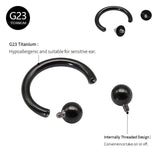 G23 Titanium Septum Ring 16G Circular Barbell Horseshoe Nose Ring