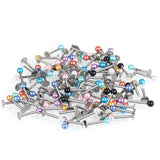 90pcs Acrylic Ball Lip Labret Rings Stainless Steel Barbell Ear Tragus