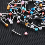 90pcs Acrylic Ball Lip Labret Rings Stainless Steel Barbell Ear Tragus