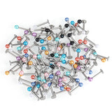 90pcs Acrylic Ball Lip Labret Rings Stainless Steel Barbell Ear Tragus