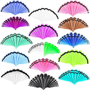 18Pcs Ear Taper Stretcher Expander Gauge Kit Ear Tunnel Plugs Set
