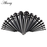18Pcs Ear Taper Stretcher Expander Gauge Kit Ear Tunnel Plugs Set