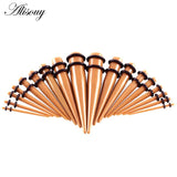 18Pcs Ear Taper Stretcher Expander Gauge Kit Ear Tunnel Plugs Set