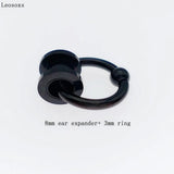 Leosoxs Stainless Steel Ear Expander Nose Rings Circular Barbells Closure