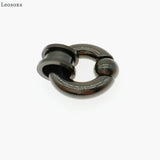 Leosoxs Stainless Steel Ear Expander Nose Rings Circular Barbells Closure