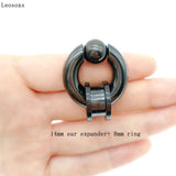 Leosoxs Stainless Steel Ear Expander Nose Rings Circular Barbells Closure