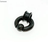 Leosoxs Stainless Steel Ear Expander Nose Rings Circular Barbells Closure