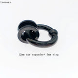 Leosoxs Stainless Steel Ear Expander Nose Rings Circular Barbells Closure