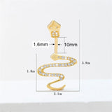 Zircons Snake Belly Button Ring Surgical Steel Piercing Navel Earring Gothic