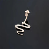 Zircons Snake Belly Button Ring Surgical Steel Piercing Navel Earring Gothic