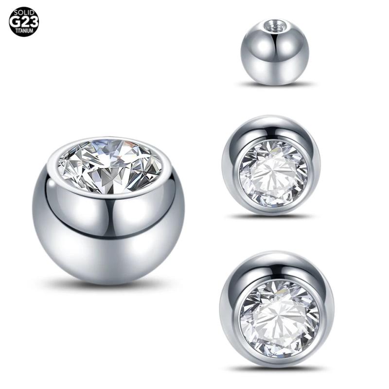 10Pcs Titanium Screw Balls Body Piercing Jewelry