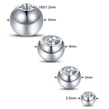 10Pcs Titanium Screw Balls Body Piercing Jewelry