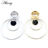 Stainless Steel Round Dangle Ear Plugs Tunnel Gauges Earrings