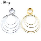 Stainless Steel Round Dangle Ear Plugs Tunnel Gauges Earrings