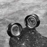 2 PCS Stainless Steel Ear Expander Plugs Piercing Double Flared Tunnel Gauges