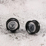 2 PCS Stainless Steel Ear Expander Plugs Piercing Double Flared Tunnel Gauges