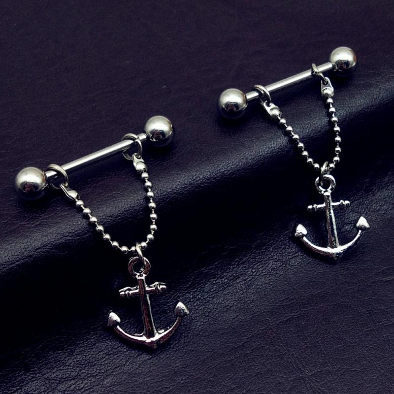 316L Surgical Steel Anchor Nipple Rings 14G