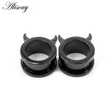 2PC Stainless Steel Devil Ear Piercing Gauges Tunnels Expanders