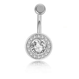 Stainless Steel Belly Button Rings Women Zircon Inlaid Navel Nails