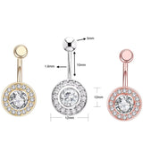Stainless Steel Belly Button Rings Women Zircon Inlaid Navel Nails