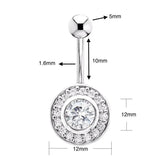 Stainless Steel Belly Button Rings Women Zircon Inlaid Navel Nails