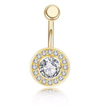 Stainless Steel Belly Button Rings Women Zircon Inlaid Navel Nails