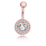 Stainless Steel Belly Button Rings Women Zircon Inlaid Navel Nails