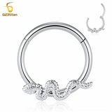 Gothic Snake Septum Jewelry 16G Titanium Piercing Ring