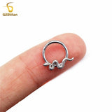Gothic Snake Septum Jewelry 16G Titanium Piercing Ring