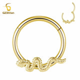Gothic Snake Septum Jewelry 16G Titanium Piercing Ring