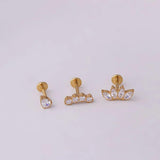 Titanium CZ Cartilage Earrings Water Drop Labret Piercing Lip Stud