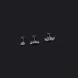 Titanium CZ Cartilage Earrings Water Drop Labret Piercing Lip Stud