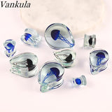 Vankula Glass Jellyfish Ear Gauges Tunnels Plugs Stretcher Earrings