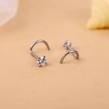 10 Pcs CZ Zircon Nose Studs Stainless Steel Screw Nose Ring 20G