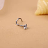 10 Pcs CZ Zircon Nose Studs Stainless Steel Screw Nose Ring 20G