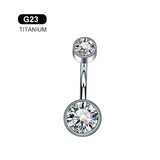 G23 Titanium Navel Piercing Zircon Opal Belly Button Rings