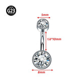 G23 Titanium Navel Piercing Zircon Opal Belly Button Rings
