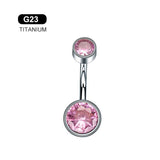G23 Titanium Navel Piercing Zircon Opal Belly Button Rings