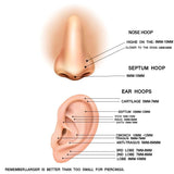 Titanium Crystal Tragus Diaphragm Nose Ring