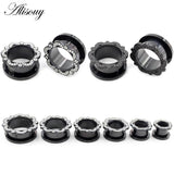 2pcs Stainless Steel Flower Ear Tunnels Plugs Gauges Expander Stretchers